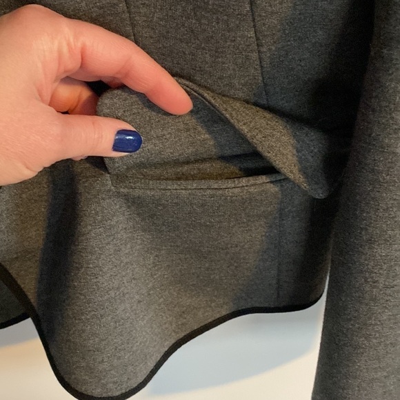 Gap The Academy Blazer Charcoal Gray Black Trim Size 10 - Picture 10 of 10